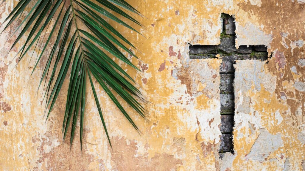 Symbols of Palm sunday ,The Holy cross and Palm fronds
